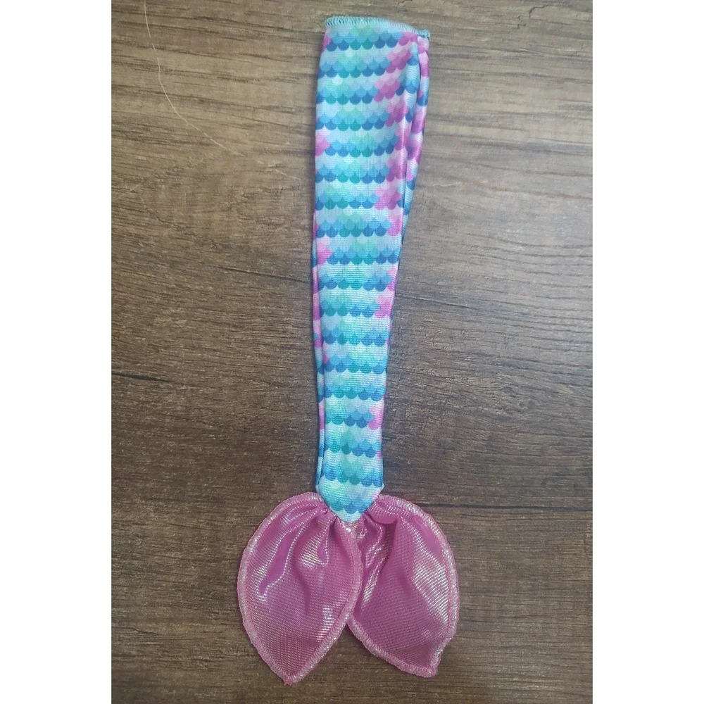 BARBIE MERMAID TAIL PINK BLUE SCALES NO FEET HOLE FASHIONDOLL CLOTHES Costume